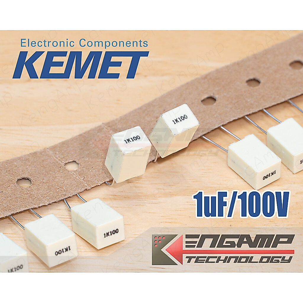 (10 ่ ✷) [F-CAP] 1uF / 100V 105K100V KEMET 5.8x7.1 H10.5mm