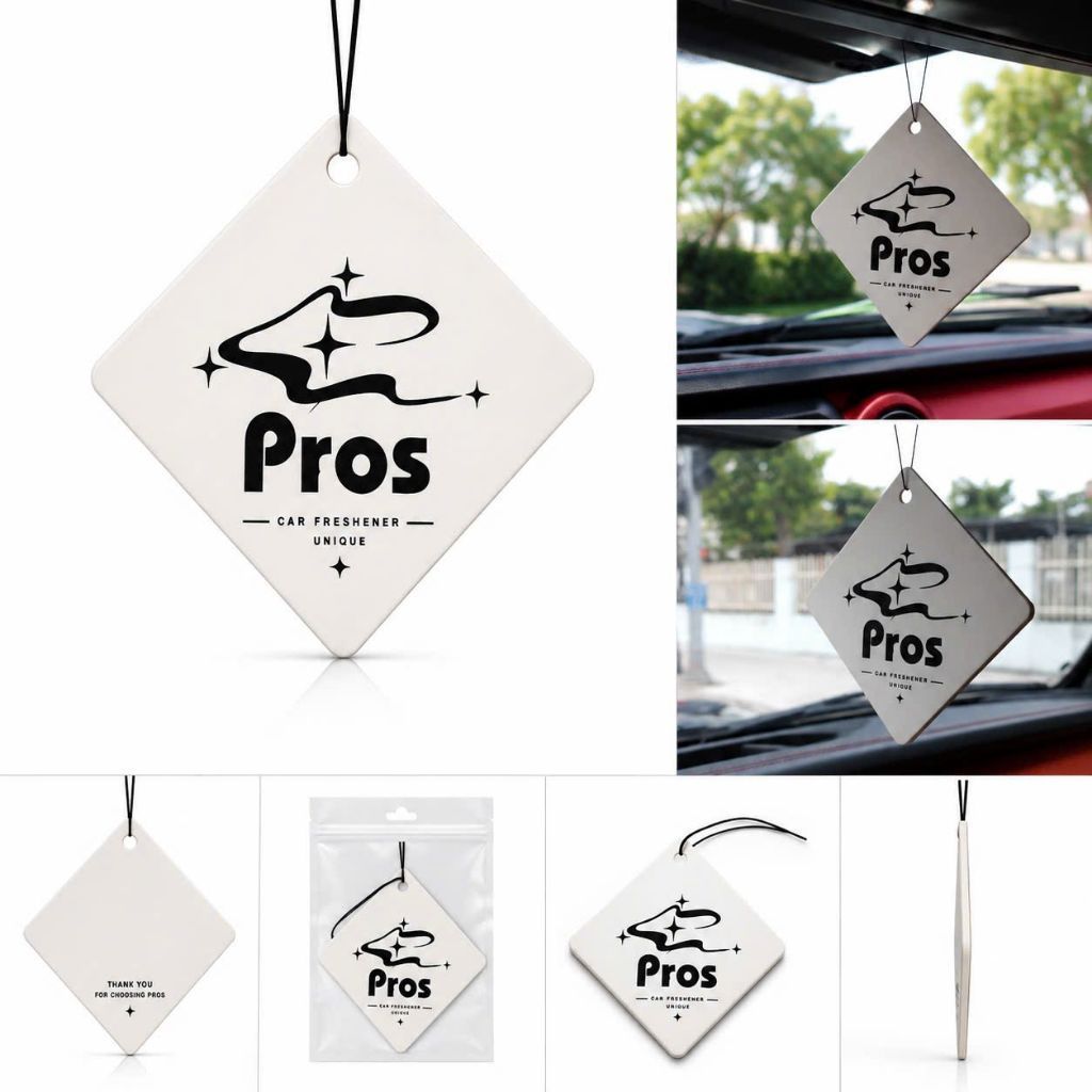 COMBO 2 x Thẻ Thơm Pros Treo Xe Ô Tô, Treo Phòng, Tủ Quần Áo - Mùi Hương Pros Freshener Unique - Làm