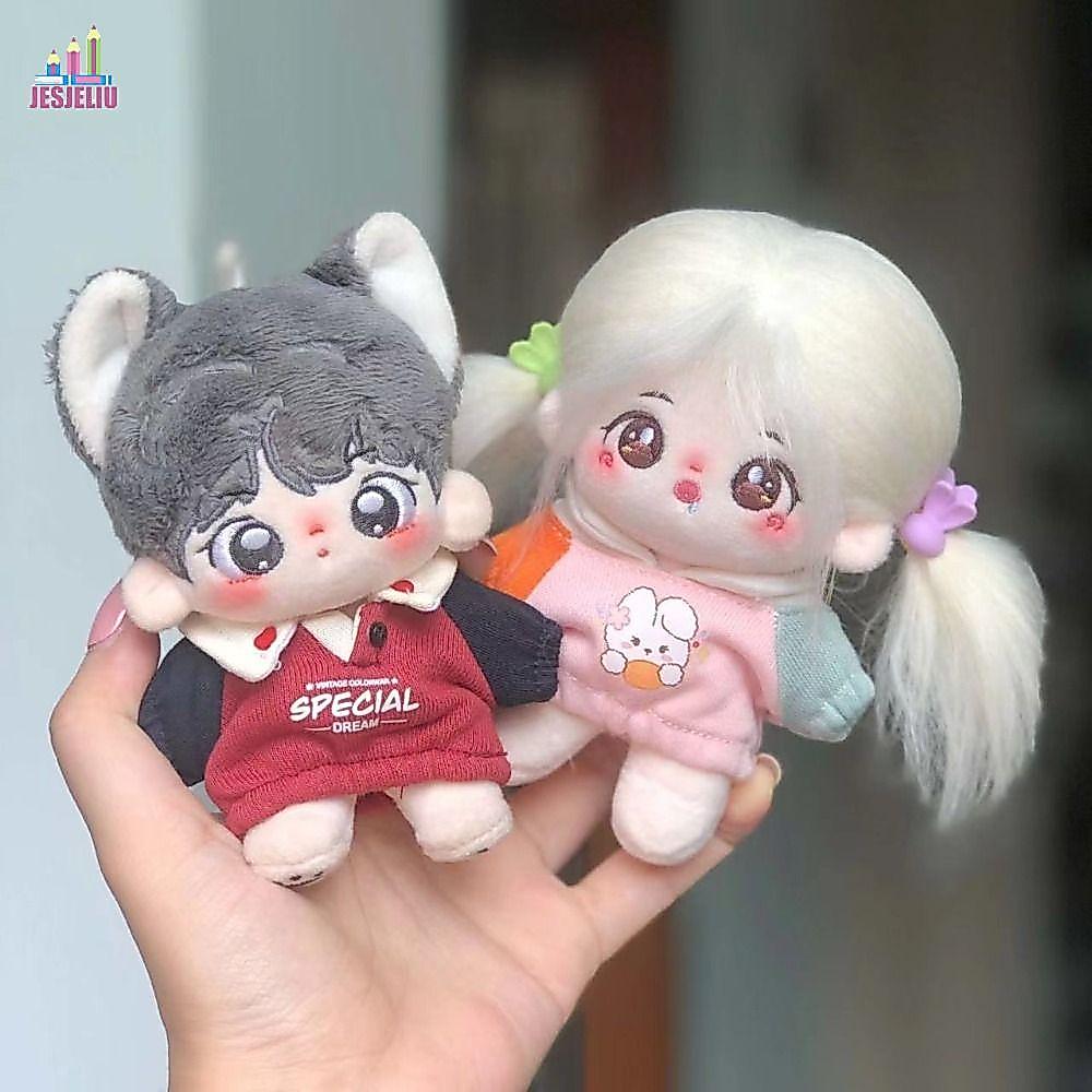 JESJELIU Idol Quần áo búp bê sang trọng, Áo Hoodie búp bê nhồi bông, Đồ chơi nhà chơi Kawaii Phim ho