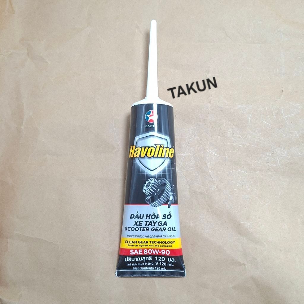 Tuýp dầu nhớt hộp số xe máy Caltex Havoline Scooter Gear Oil 80W-90... 120ml