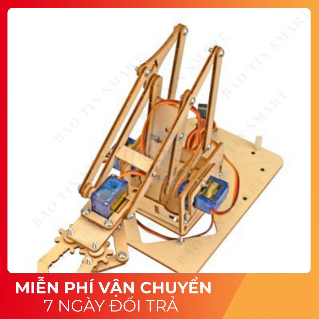 Khung Cánh Tay Robot 4 Bậc Tự Do, Tự Lắp Tech Linh Kiện Tech Linh Kiện