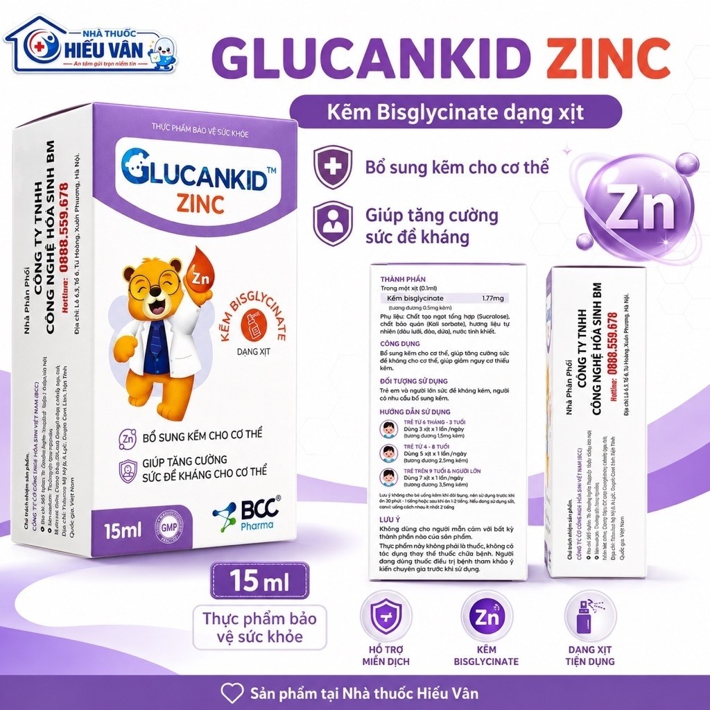 KẼM XỊT BIGLYCINATE GLUCANKID ZINC