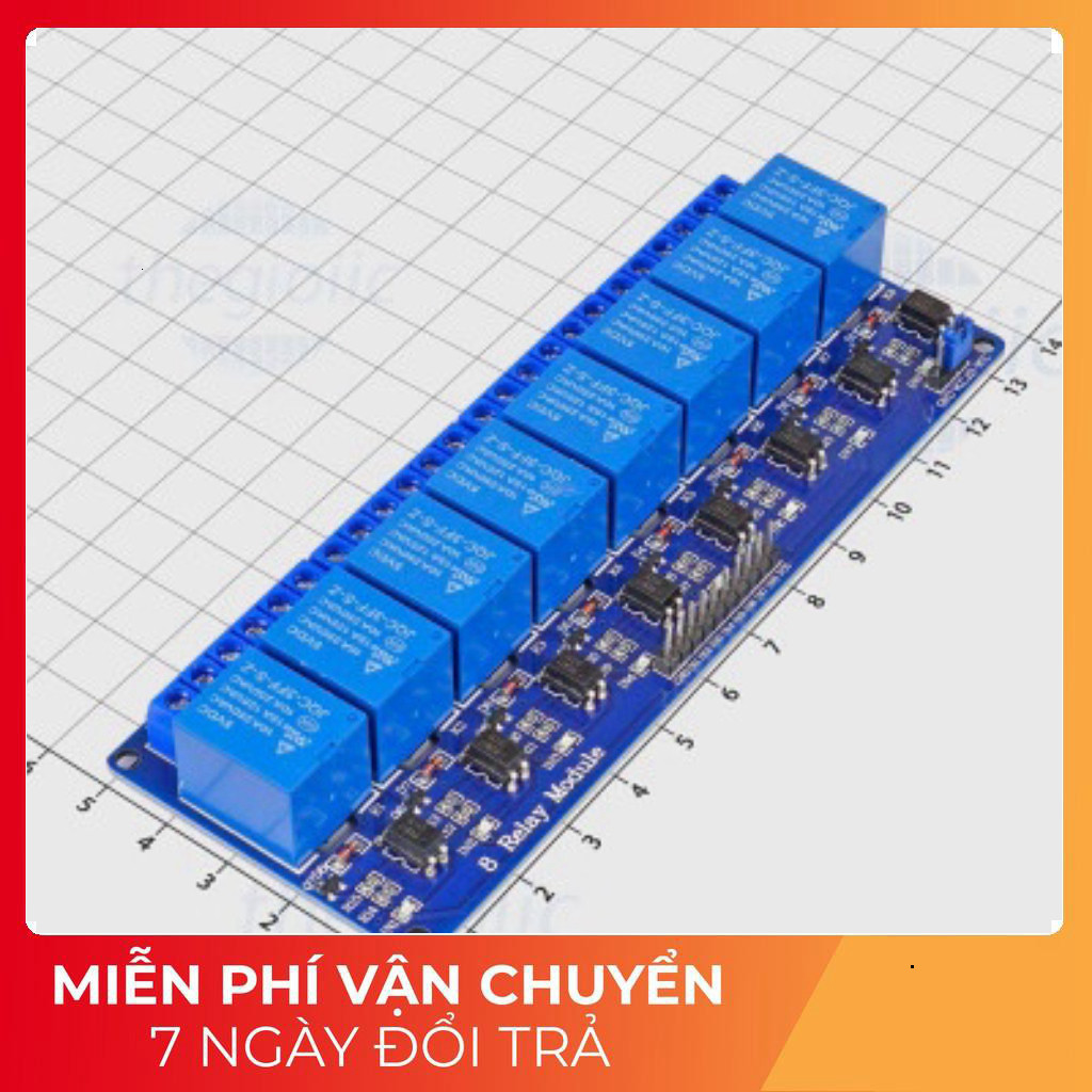 Module 8 Relay 5V Kích Mức Thấp Có Opto Cách Ly Tech Linh Kiện Tech Linh Kiện
