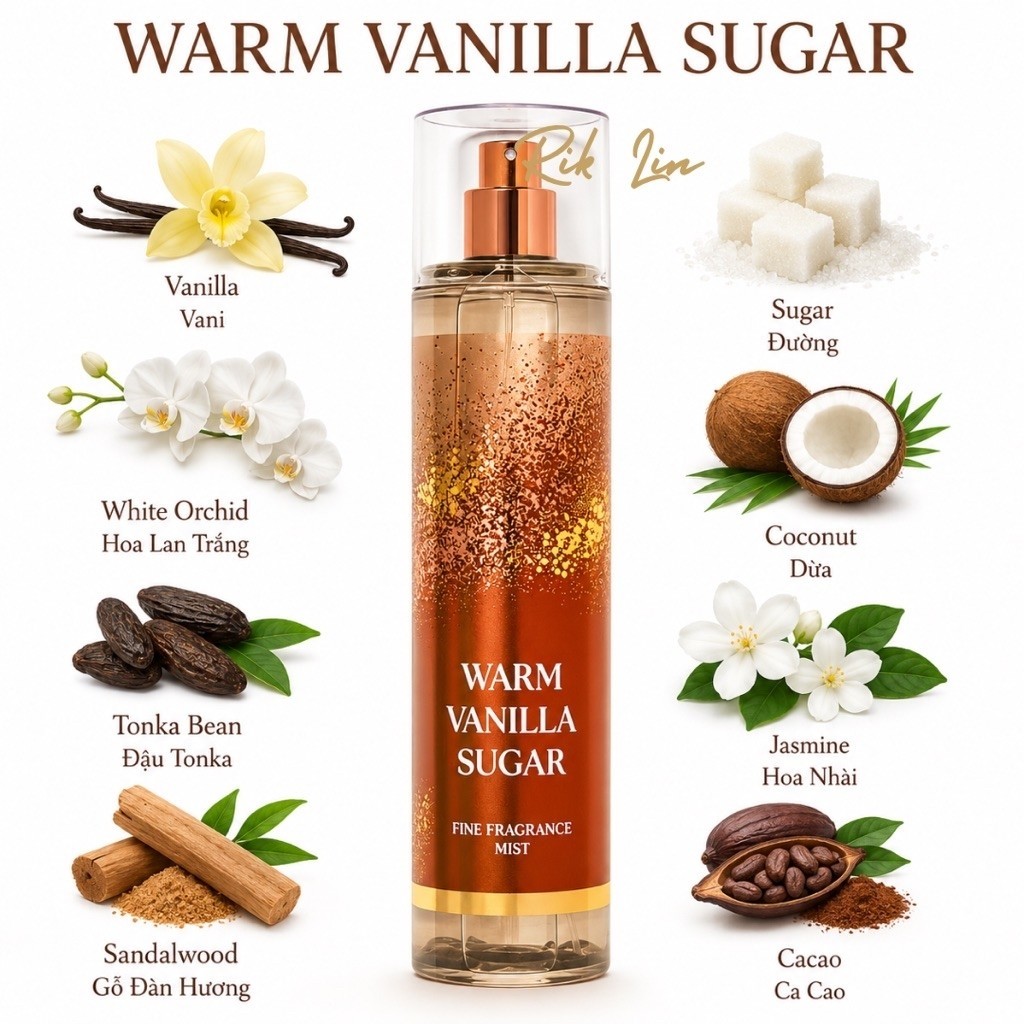 WARM VANILLA SUGAR |BARE VANILLA STARLIT|LOVE SPELL |VELVET PETALS |PURE SEDUCTION _ BODY MIST XỊT T