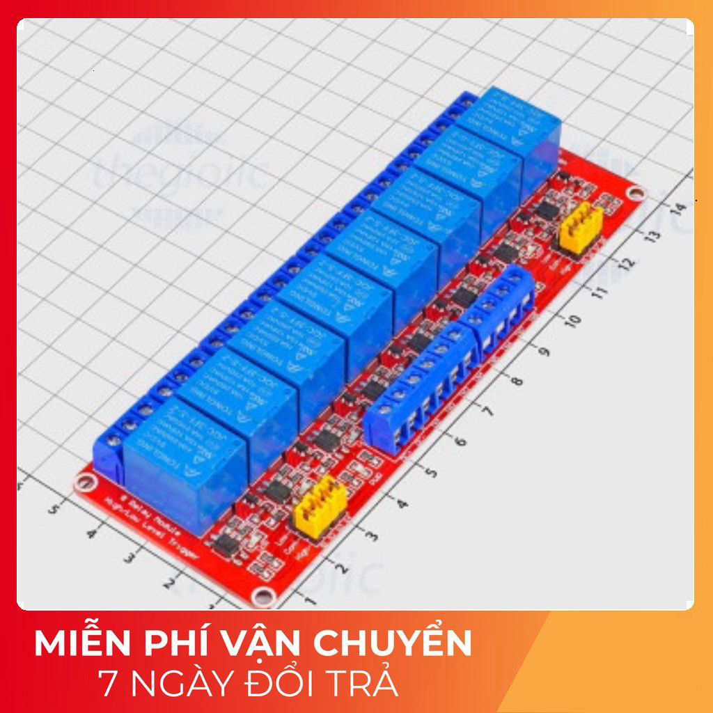 Module 8 Relay 5V Kích Mức Cao/Thấp Tech Linh Kiện Tech Linh Kiện
