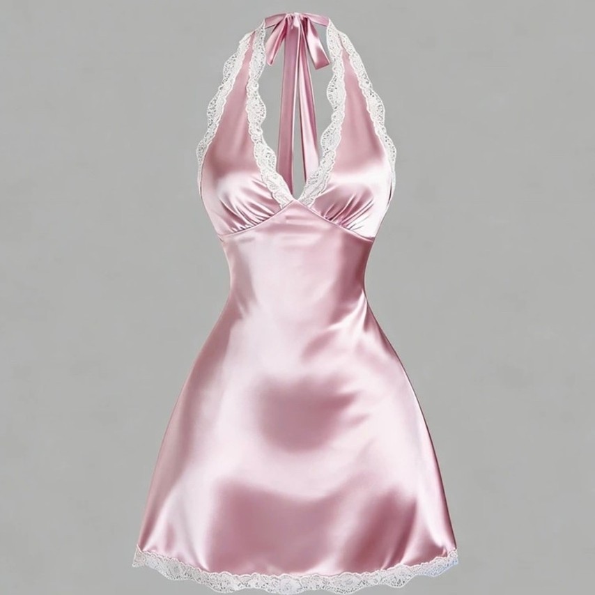 🎀Amelia dress🎀 Váy nhung lụa cổ chữ V