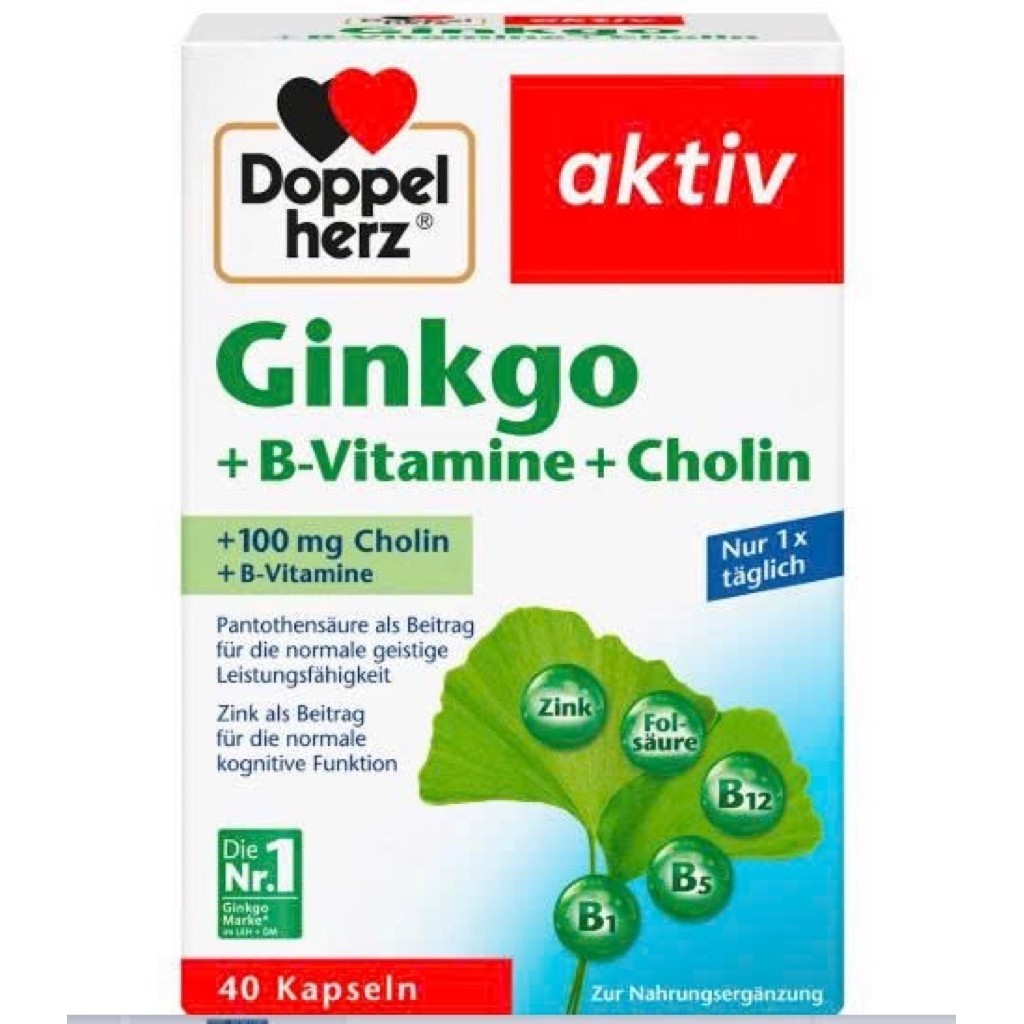 Viên nang Ginkgo + vitamin nhóm B + choline, 40 viên