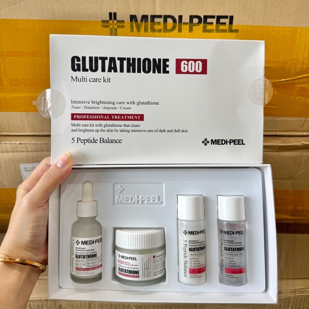 ✨ COMBO DƯỠNG TRẮNG MEDI-PEEL GLUTATHIONE 600 – SERUM + KEM DƯỠNG ✨