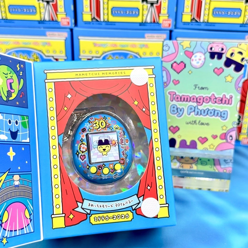 Máy nuôi thú ảo Tamagotchi Nano colorful Mametchi 30th năm Tặng dán màn hình