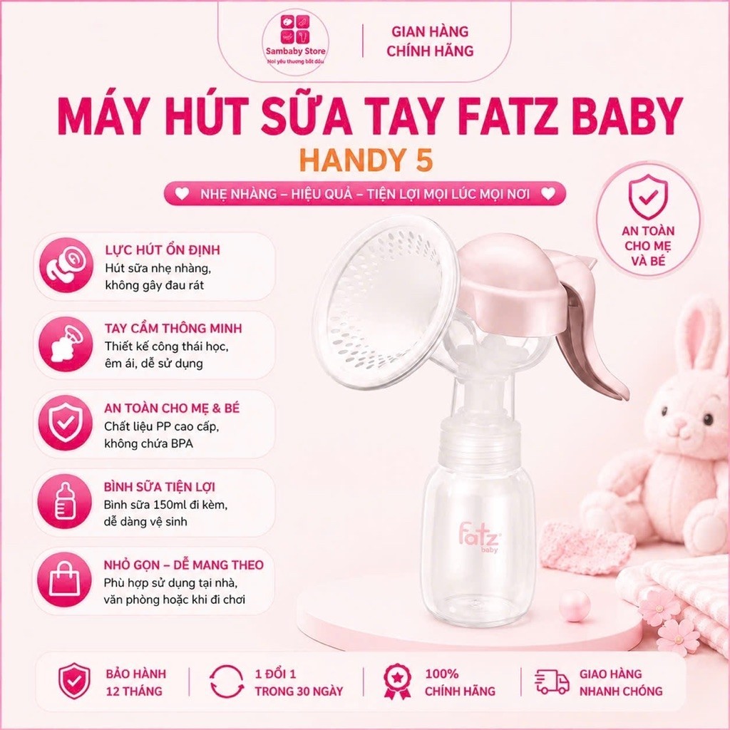 MÁY HÚT SỮA TAY HANDY 5 FATZ BABY Nhựa Cao Cấp Chính Hãng