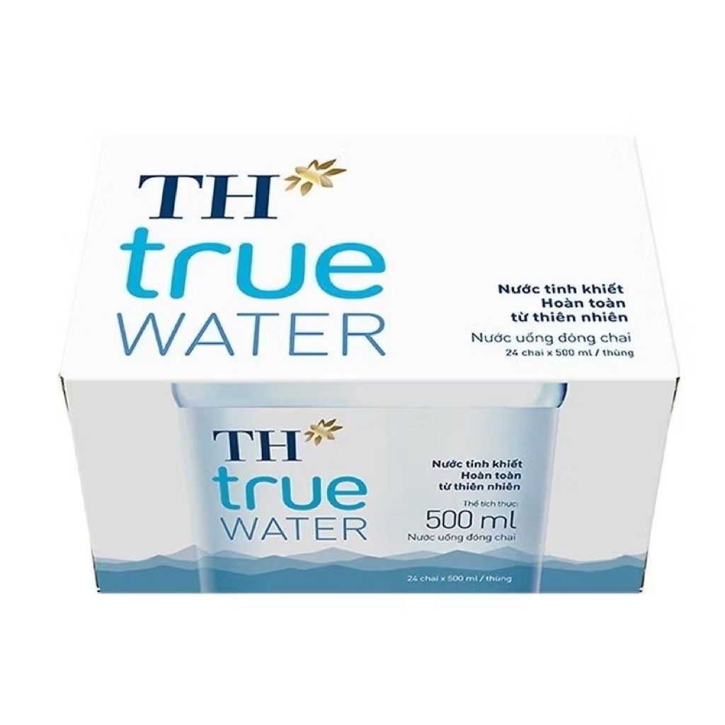 Thùng 24 Chai Nước Tinh Khiết TH True Water 500ml - Nước Uống Đóng Chai TH True Milk Chính Hãng