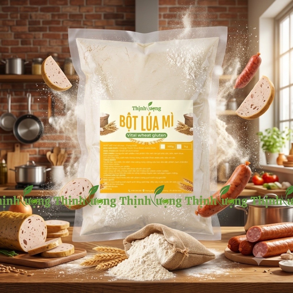 1kg Bột Mì Căn Gluten, Bột Lúa Mì , Bột Làm Bò Viên Giò Chả , Vital Wheat Gluten Expired Date 2028