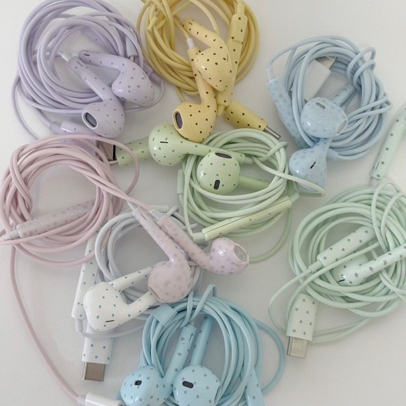 [Order] Oah Polka Dot Wired Headphones Digital Audio