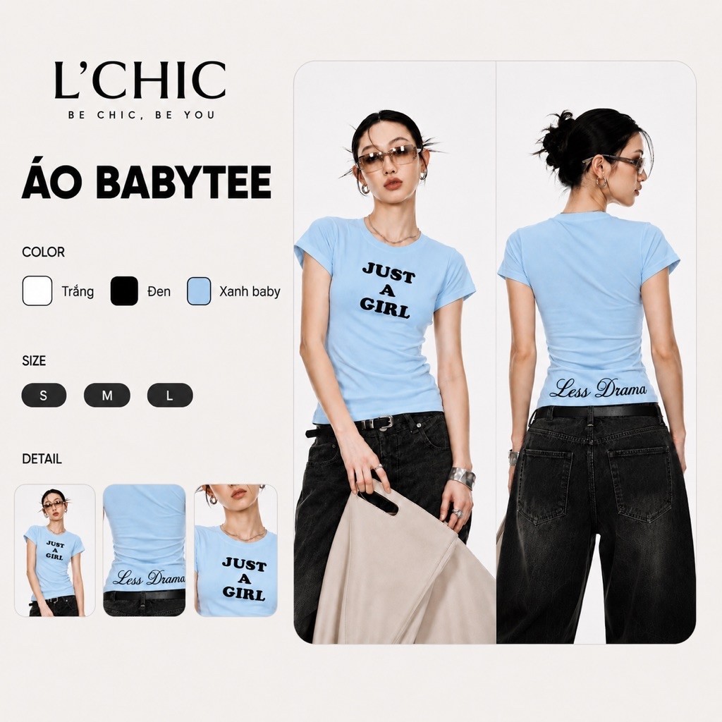 [FORM ÔM] Áo Thun Nữ Baby Tee Co Dãn-L'CHIC Studio