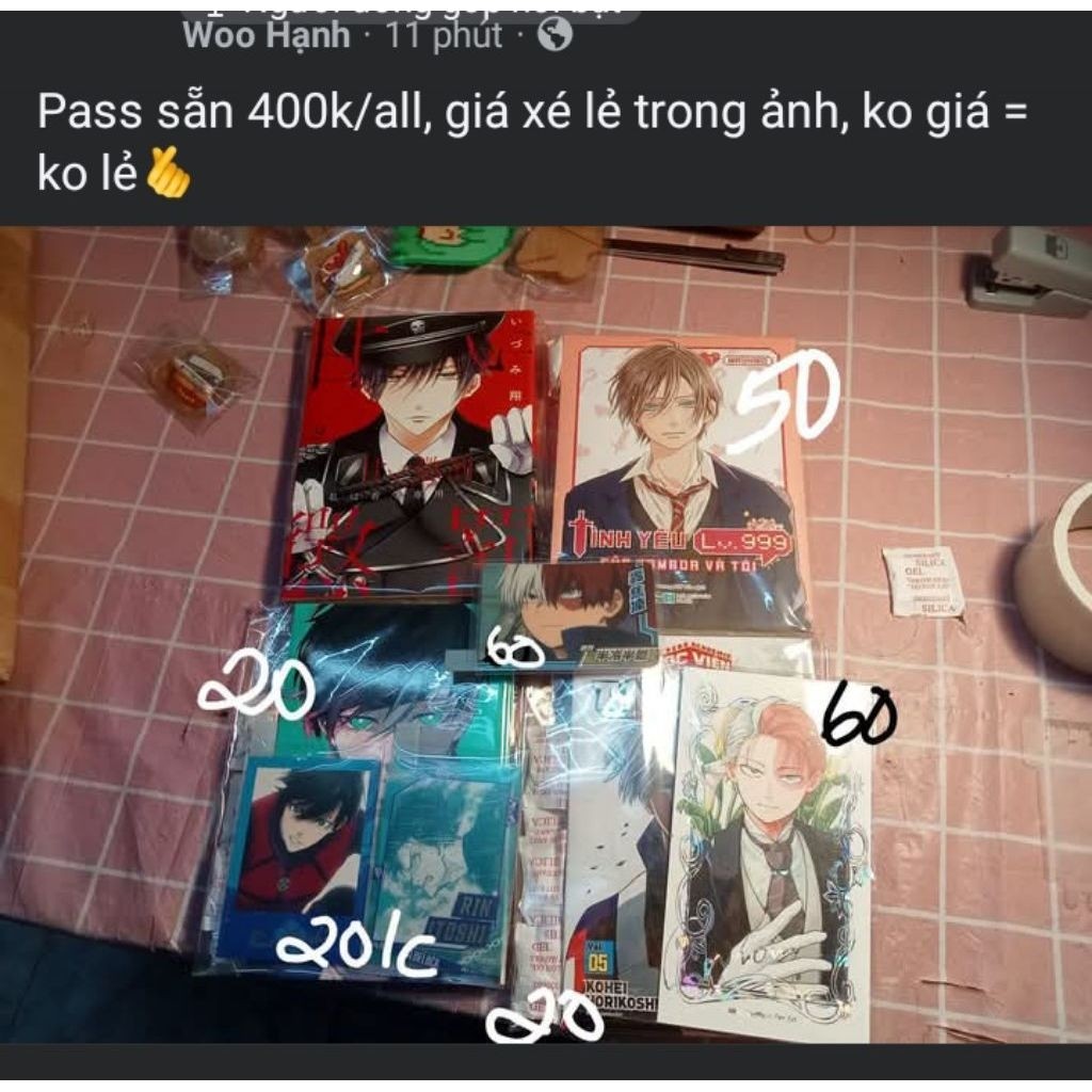 Truyện, manga, card nhân vật anime