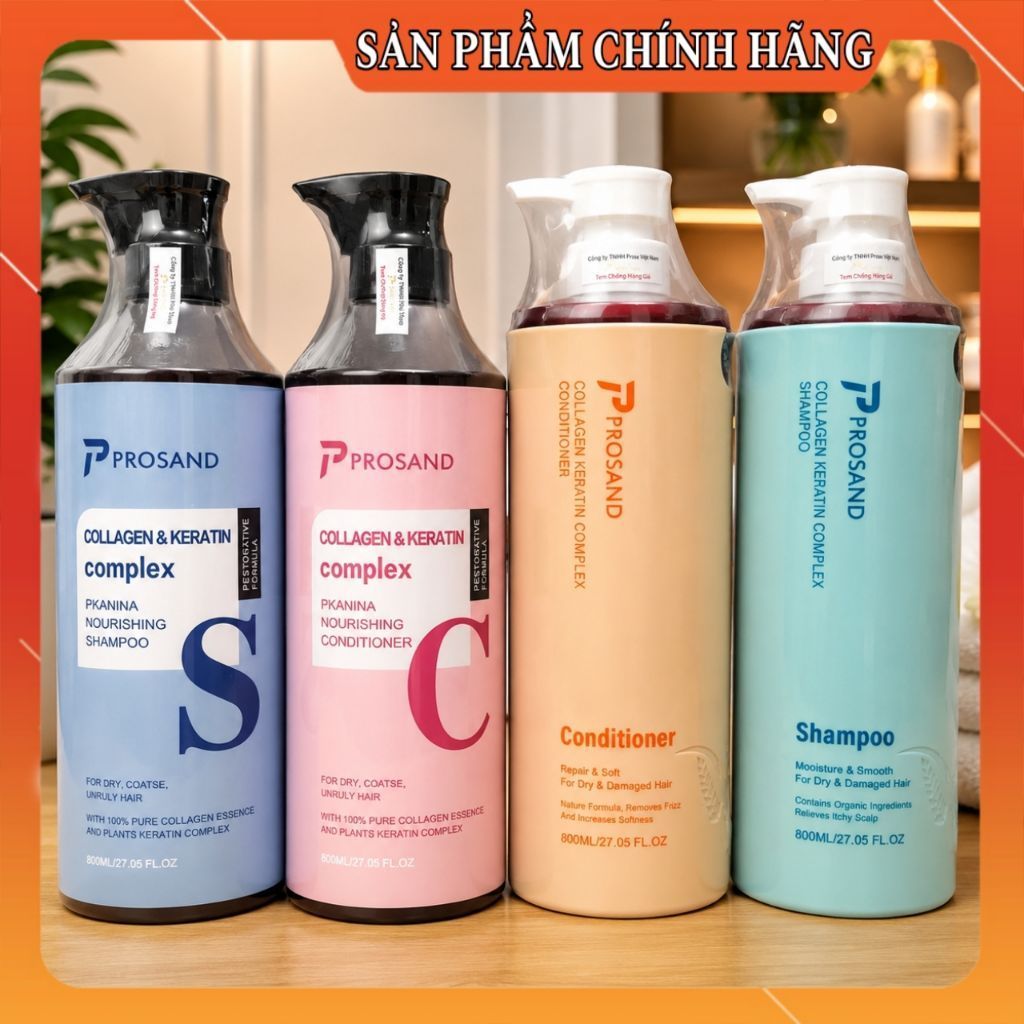 (Chính Hãng) Cặp dầu gội xả PROSAND 800ml Phục Hồi Ngăn Tóc Gãy Rụng , Siêu Mềm Mượt Tóc