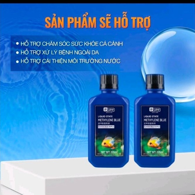 3 chai Xanh Methylene Blue Yee 235ml cho cá cảnh
