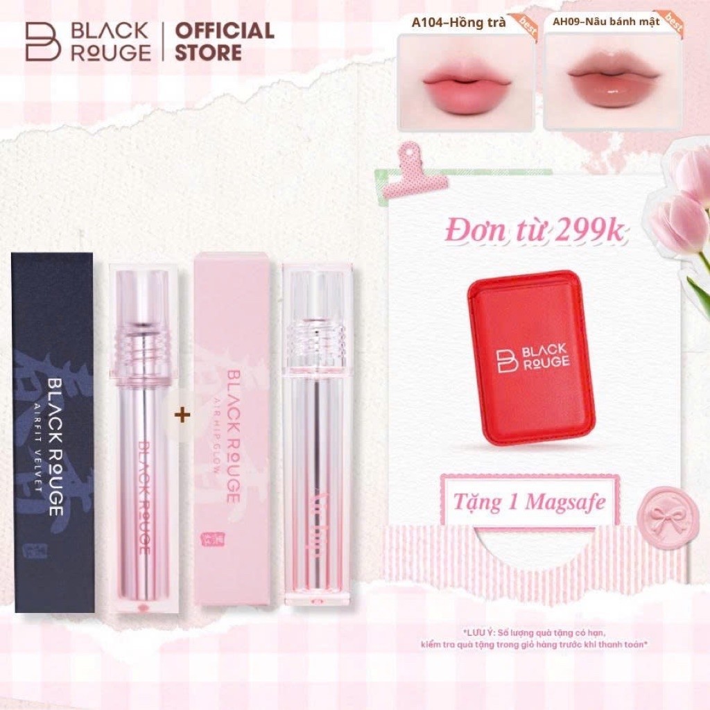 [COMBO BEST SELLER] Son Air Fit Velvet Lite + Son  Air Hip Glow Tint Back Rouge