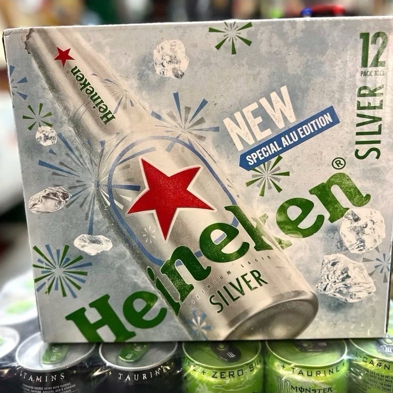 Thùng 12 Chai Nhôm Bia Heineken Silver Aluminum - 330ml/Chai, Nồng Độ 4% - Hàng chính hãng