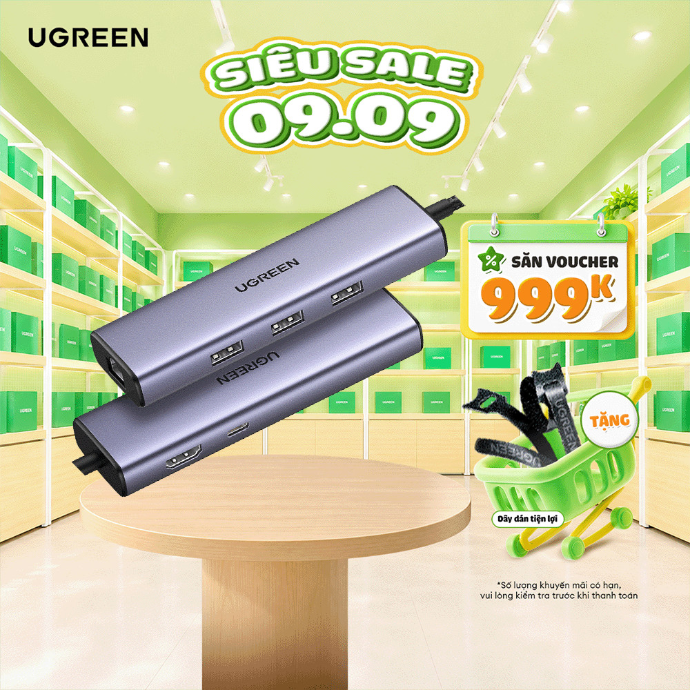 Bộ chuyển đổi đa năng USB type C 6 in 1 UGREEN | Hàng phân phối chính hãng | Bảo hành 18 tháng | 801