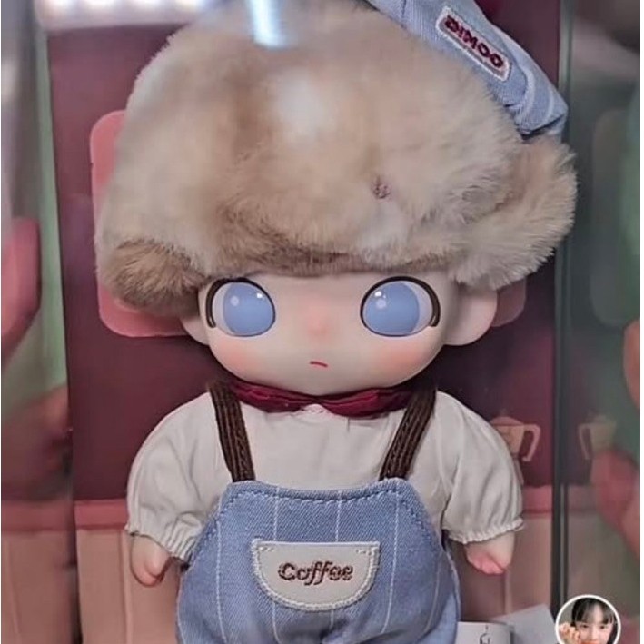 Dimoo Crush On Coffee - Móc khoá bông (hộp trong suốt)