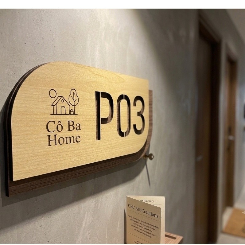 BẢNG SỐ PHÒNG GỖ PLYWOOD PHỦ MELAMINE CHỐNG ẨM MỐC (10x20cm)