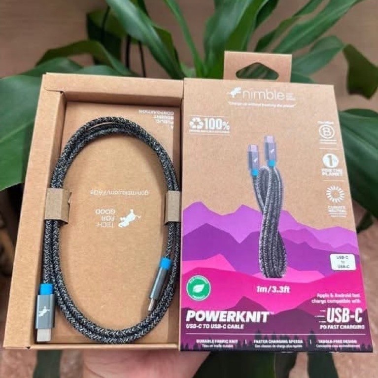 cáp sạc nhanh type C chính hãng Nimble PowerKnit