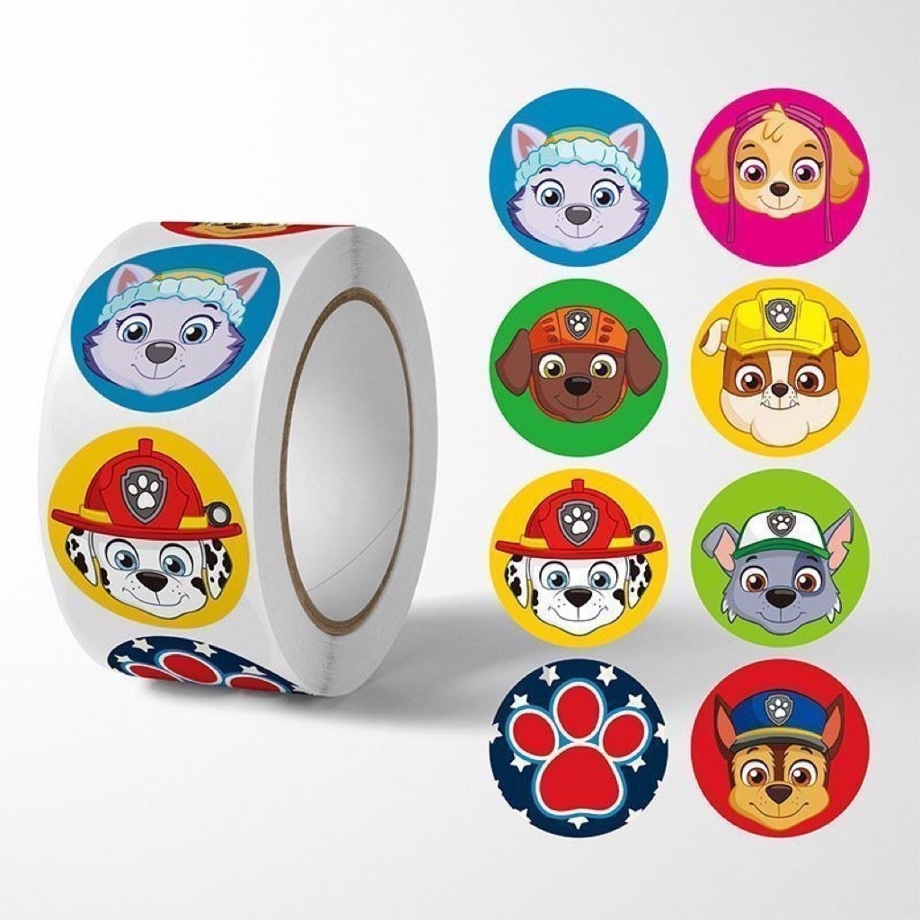 Miếng dán sticker cuộn 500 hình chó cứu hộ paw patrol