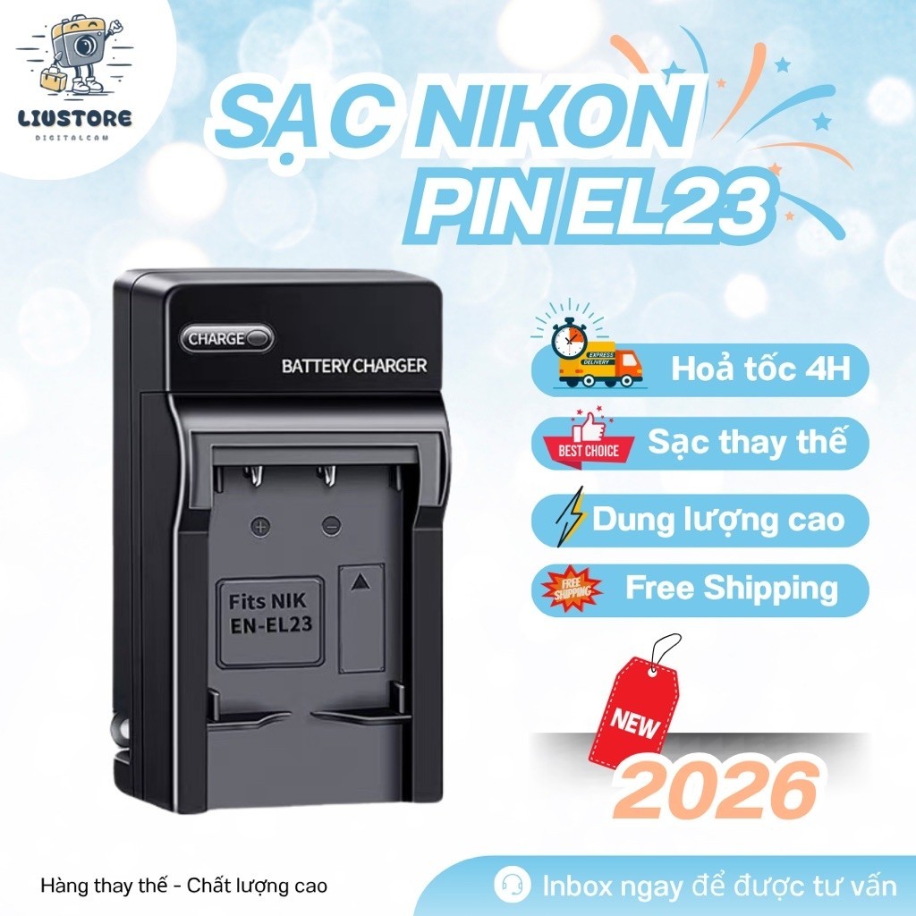 Sạc Pin Máy Ảnh Nikon EN-EL23 Dạng Chân Gập Trực Tiếp Cho Nikon Coolpix P900 P600 P610 B700 S810c