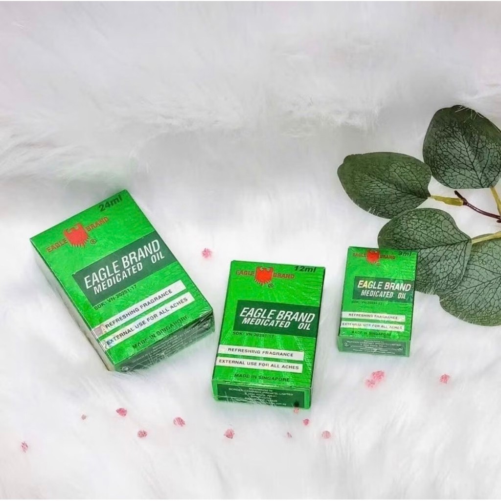 [ Chính hãng ][Singapore ] Dầu gió xanh Con Ó Eagle Brand 3ml,24ml