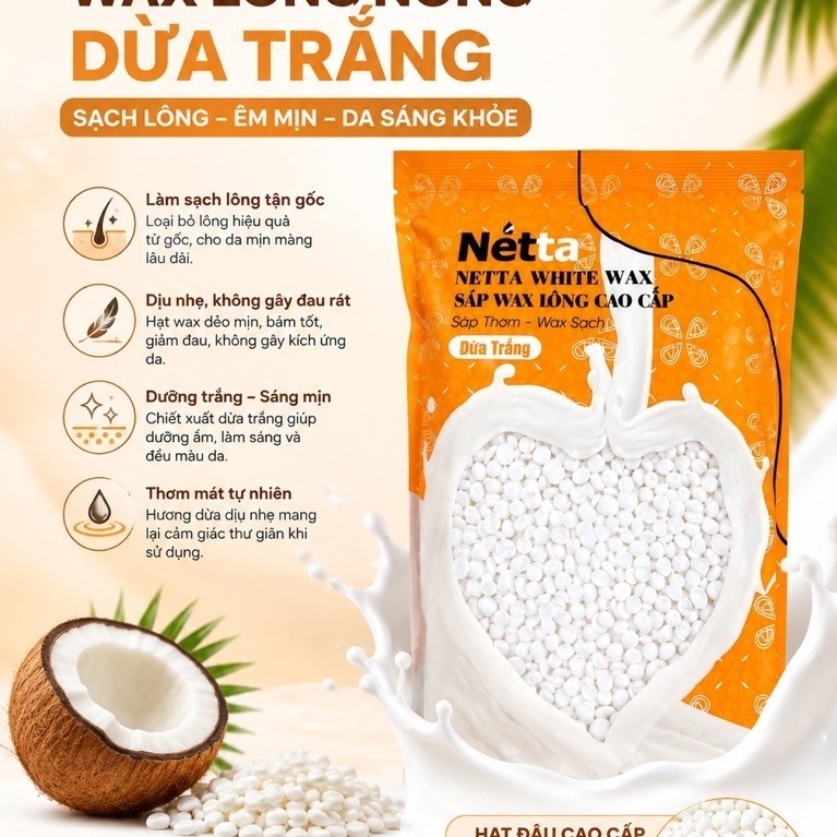 hạt đậu wat lông nóng  sữa dừa làm sạch lông sâu từ chân