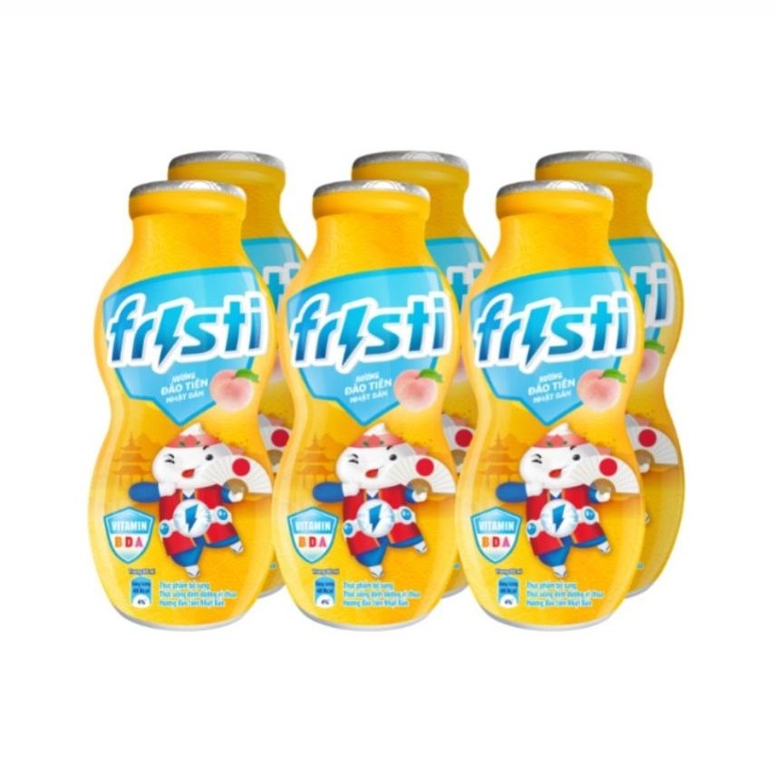 Lốc 6 chai Sữa Chua Uống Tiệt Trùng Fristi Hương Đào 80ml