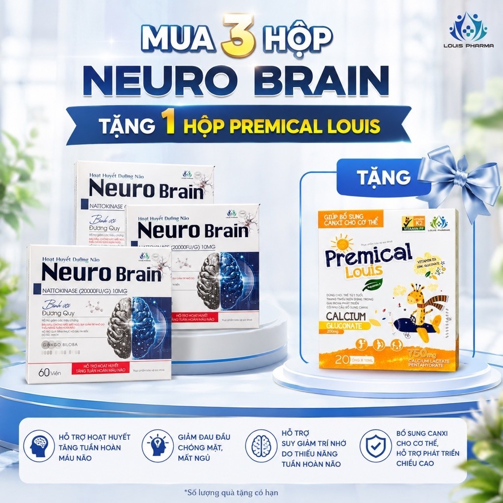 HOẠT HUYẾT DƯỠNG NÃO NEURO BRAIN - HỘP 60 VIÊN