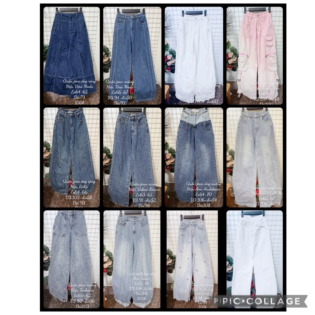 (2hand hiệu) Quần jean ống xuông, rộng hiệu 1