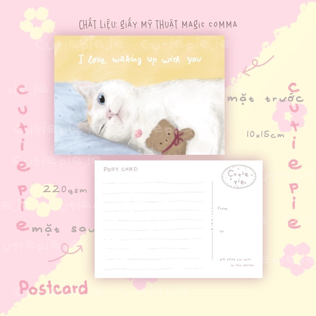 POSTCARD THIỆP - I love waking up with you -A6 Kèm bao thư