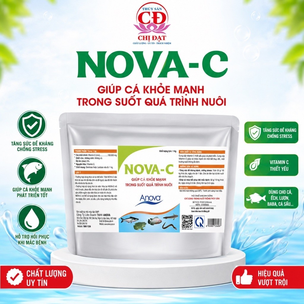 Anova Vitamin C thức ăn bổ sung cho cá ếch lươn.