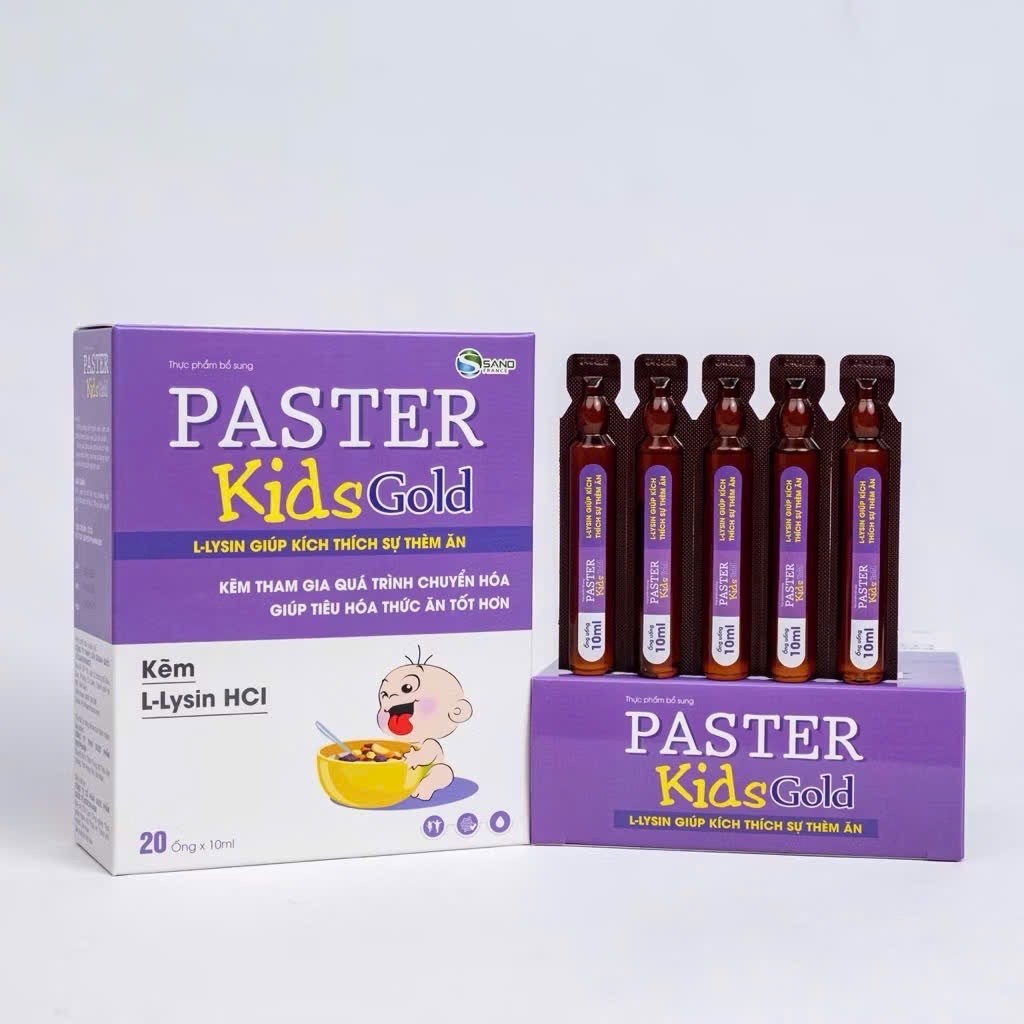 Siro ăn ngon Paster Kids gold cho bé  Tăng cường sức đề kháng, giúp bé hết biếng ăn, trẻ ăn nhanh hơ