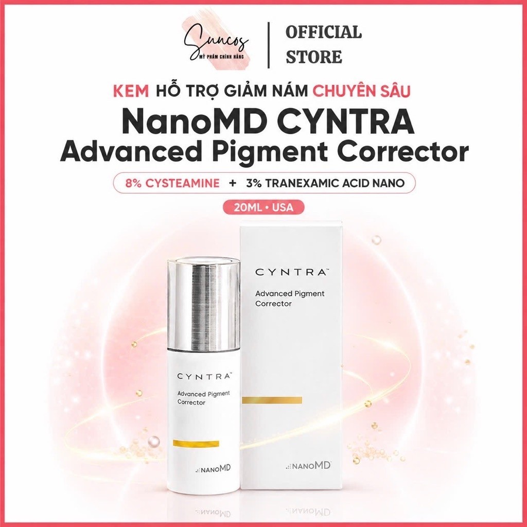 Kem Giảm Nám NanoMD Cyntra Advanced Pigment Corrector 20ml Cysteamine 8% Đều Màu Da - Suncos