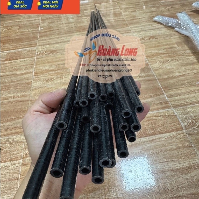 Nan cacbon đen xoắn 1m1 gốc dày 2.2li làm diều không cần độ