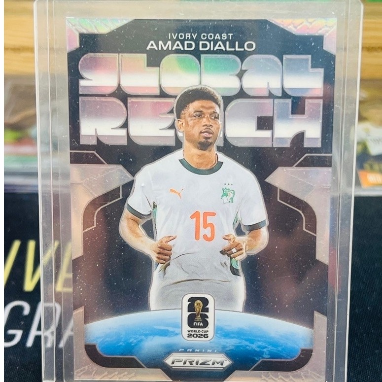 Thẻ bóng đá Amad Diallo Ivory Coast Slobal Reach Panini Prizm World Cup 2026