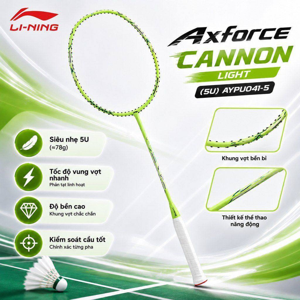 [Chính hãng] Khung vợt cầu lông Axforce Canon Light 5U