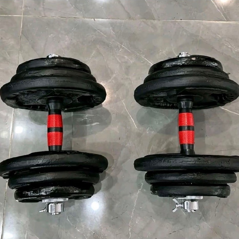 COMBO 40kg tạ gang + 2 thanh đòn