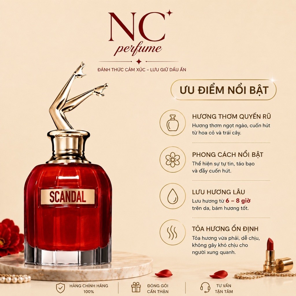 Nước Hoa Nữ SCANDAL LE PARFUM 10ml . Nước Hoa Nữ Scandal - Nc Perfume