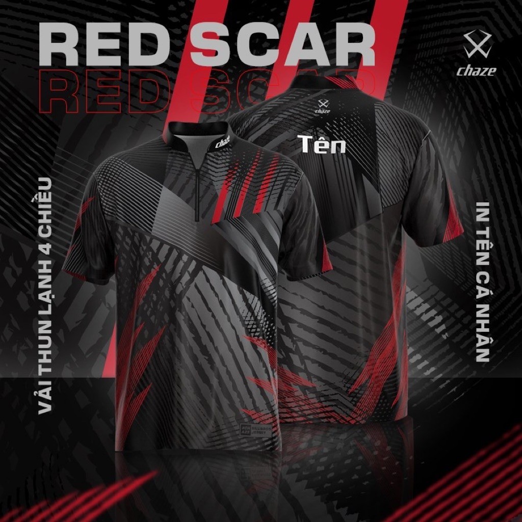 Áo Đấu Bida | Áo Thun Thể Thao Billiards - Mã Redscar | Designed By Chaze