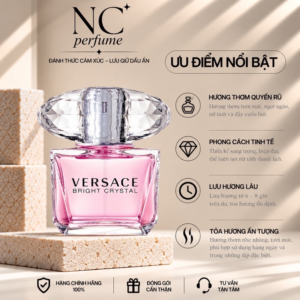 Nước Hoa Nữ VERSACE BRIGHT CRYSTAL EDT 10ml . Nước Hoa Nữ Scandal - Nc Perfume