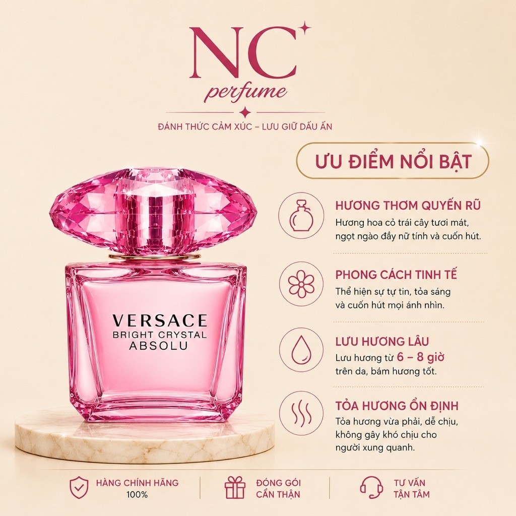 Nước Hoa Nữ  VERSACE BRIGHT CRYSTAL ABSOLU 10ml . Nước Hoa Nữ Versace - Nc Perfume