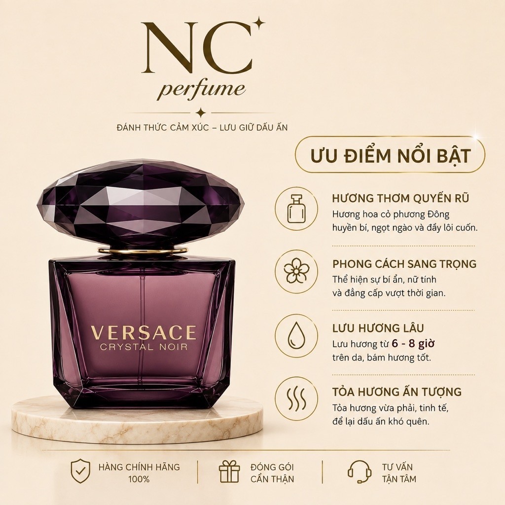 Nước Hoa Nữ VERSACE BRIGHT CRYSTAL NOIR EMERAL 10ml . Nước Hoa Nữ Versace - Nc Perfume