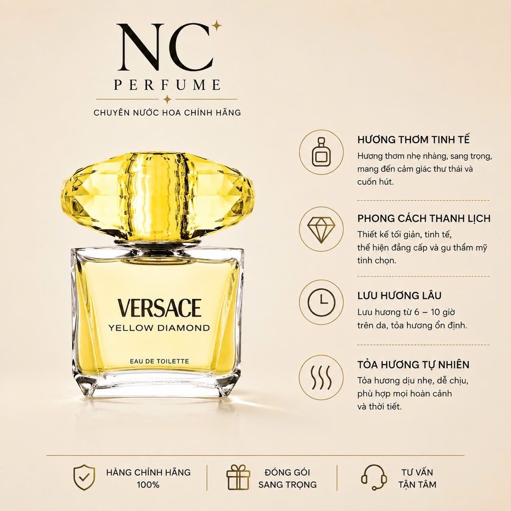 Nước Hoa Nữ VERSACE BRIGHT CRYSTAL YELLOW DIAMOND 10ml . Nước Hoa Nữ Versace - Nc Perfume