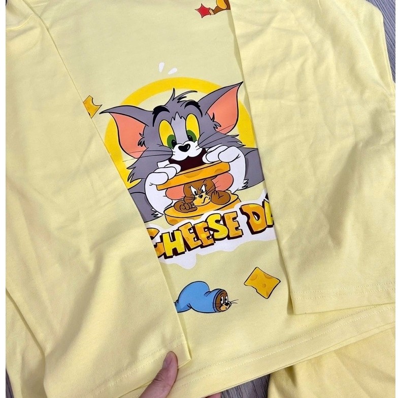 Áo thun tay dài Tom and Jerry- Áo thun chất cotton dày dặn