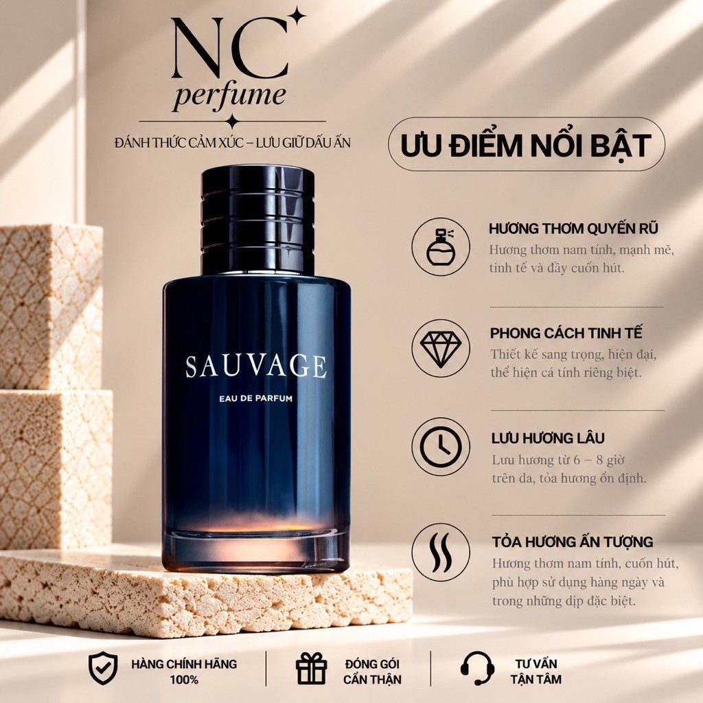 Nước Hoa Nam Sauvage EDP 10ml . Nước Hoa Nam Sauvage EDP - NC Perfume